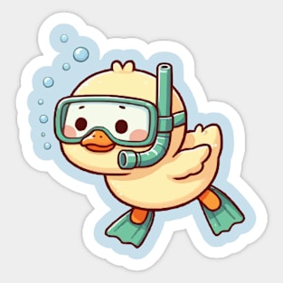 funny duck Snorkeling Sticker